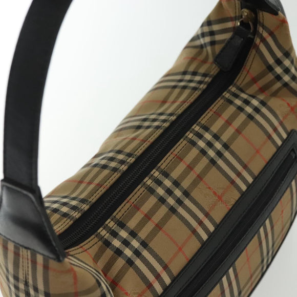 Burberrys Nova Check Shoulder Bag Canvas Leather Beige Auth 140233