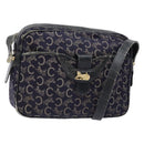 CELINE C Sulky Shoulder Bag Canvas Navy Auth 140236-1