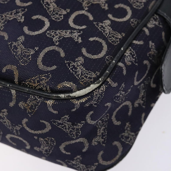 CELINE C Sulky Shoulder Bag Canvas Navy Auth 140236