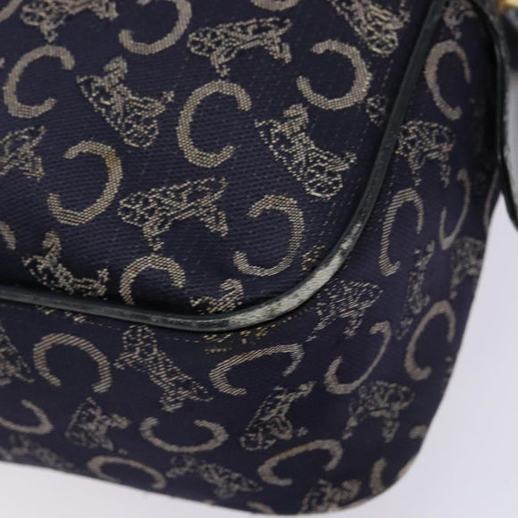 CELINE C Sulky Shoulder Bag Canvas Navy Auth 140236