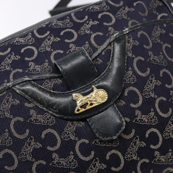 CELINE C Sulky Shoulder Bag Canvas Navy Auth 140236
