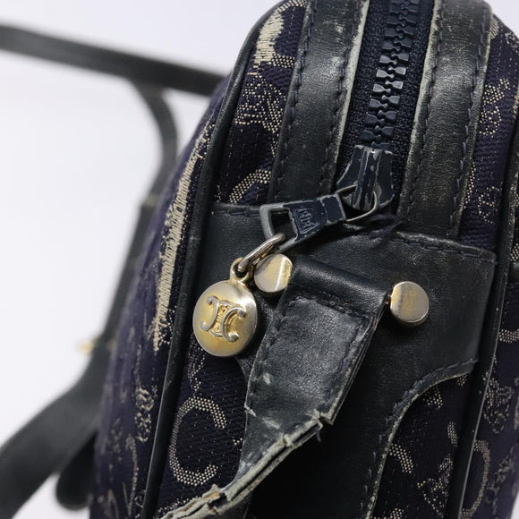 CELINE C Sulky Shoulder Bag Canvas Navy Auth 140236