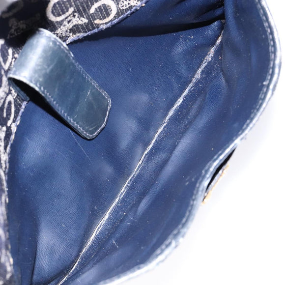 CELINE C Sulky Shoulder Bag Canvas Navy Auth 140236
