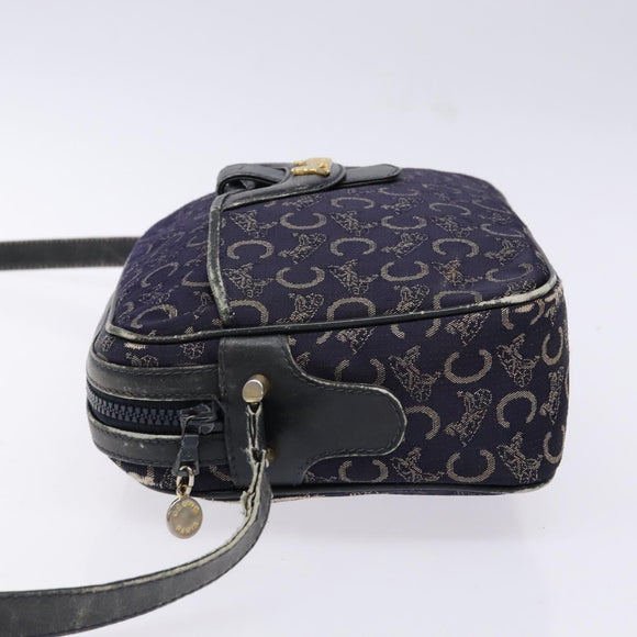 CELINE C Sulky Shoulder Bag Canvas Navy Auth 140236
