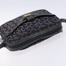 CELINE C Sulky Shoulder Bag Canvas Navy Auth 140236-6