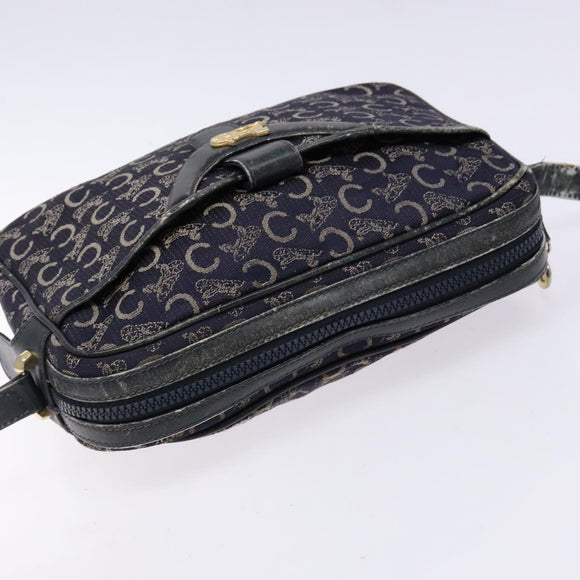 CELINE C Sulky Shoulder Bag Canvas Navy Auth 140236
