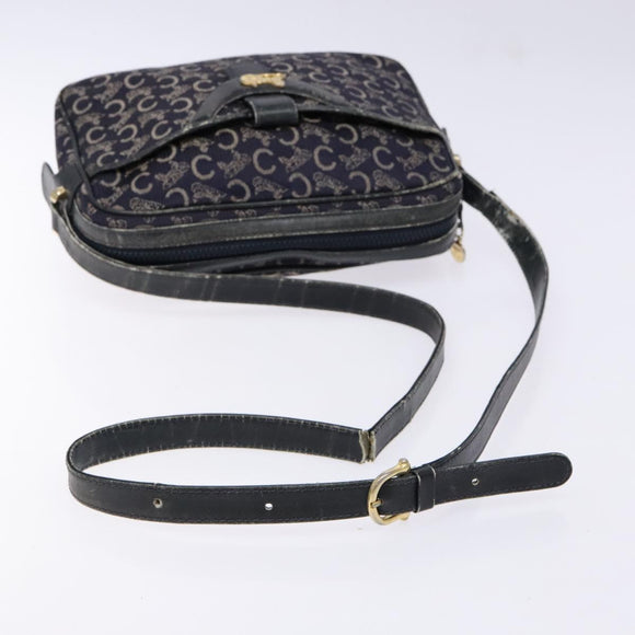 CELINE C Sulky Shoulder Bag Canvas Navy Auth 140236