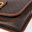 CELINE Macadam Canvas Shoulder Bag PVC Leather Brown Gold Auth 140237-9
