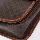 CELINE Macadam Canvas Shoulder Bag PVC Leather Brown Gold Auth 140237-14