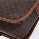 CELINE Macadam Canvas Shoulder Bag PVC Leather Brown Gold Auth 140237-15