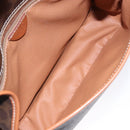 CELINE Macadam Canvas Shoulder Bag PVC Leather Brown Gold Auth 140237-10