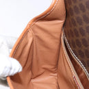 CELINE Macadam Canvas Shoulder Bag PVC Leather Brown Gold Auth 140237-20