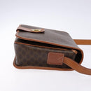 CELINE Macadam Canvas Shoulder Bag PVC Leather Brown Gold Auth 140237-3