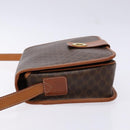 CELINE Macadam Canvas Shoulder Bag PVC Leather Brown Gold Auth 140237-4