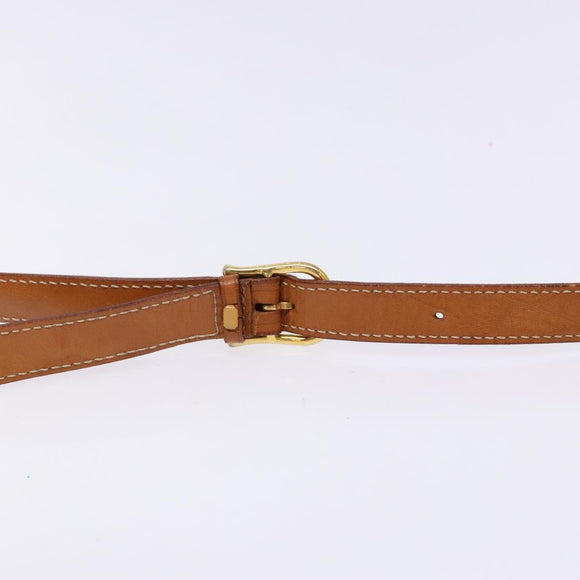 CELINE Macadam Canvas Shoulder Bag PVC Leather Brown Gold Auth 140237