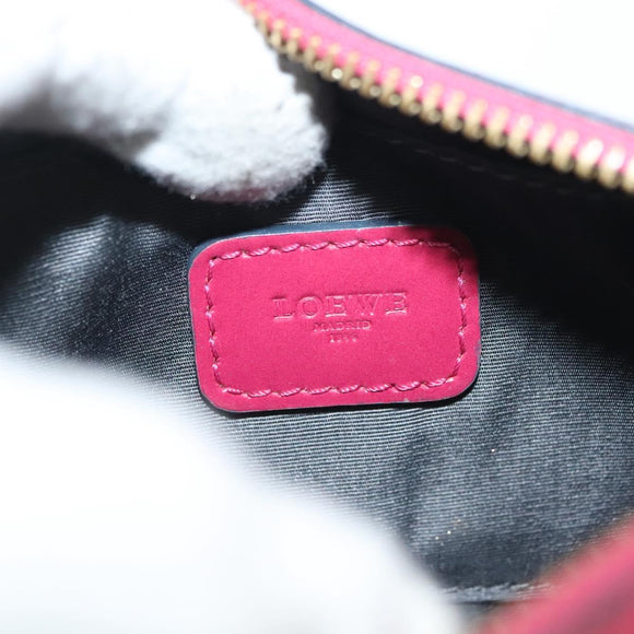 LOEWE Pouch Leather Gold Pink Auth 140238