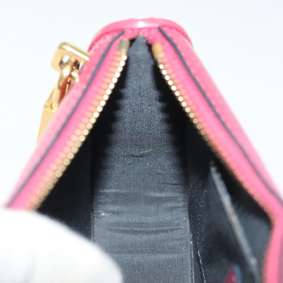 LOEWE Pouch Leather Gold Pink Auth 140238