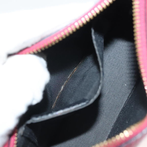 LOEWE Pouch Leather Gold Pink Auth 140238