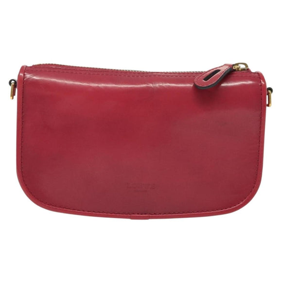 LOEWE Pouch Leather Gold Pink Auth 140238