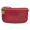 LOEWE Pouch Leather Gold Pink Auth 140238-2