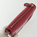 LOEWE Pouch Leather Gold Pink Auth 140238-5