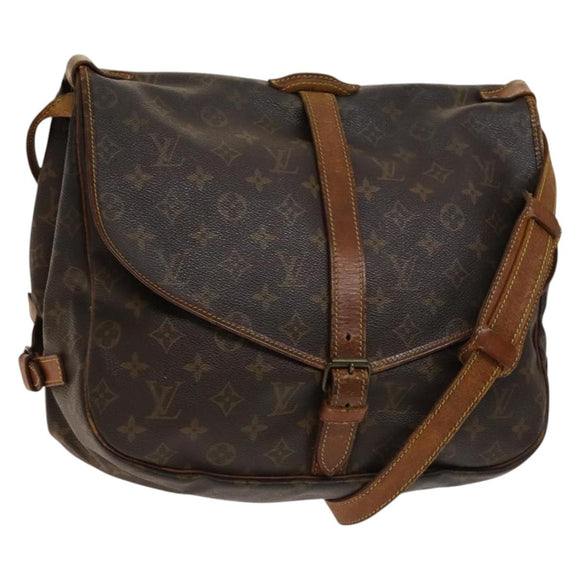 LOUIS VUITTON Monogram Saumur 35 Shoulder Bag M42254 LV Auth 140247