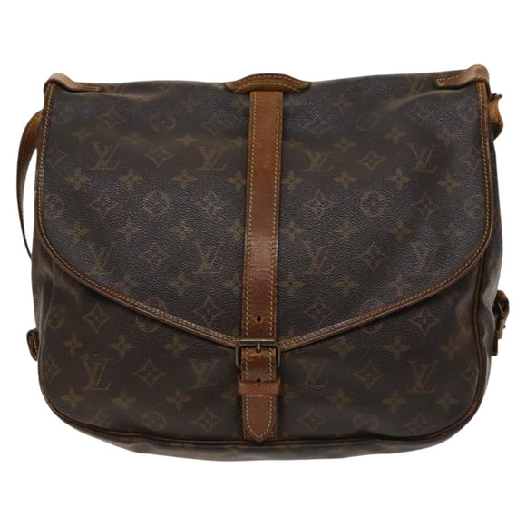 LOUIS VUITTON Monogram Saumur 35 Shoulder Bag M42254 LV Auth 140247