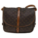 LOUIS VUITTON Monogram Saumur 35 Shoulder Bag M42254 LV Auth 140247-2