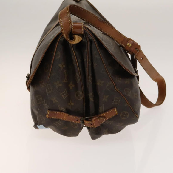 LOUIS VUITTON Monogram Saumur 35 Shoulder Bag M42254 LV Auth 140247