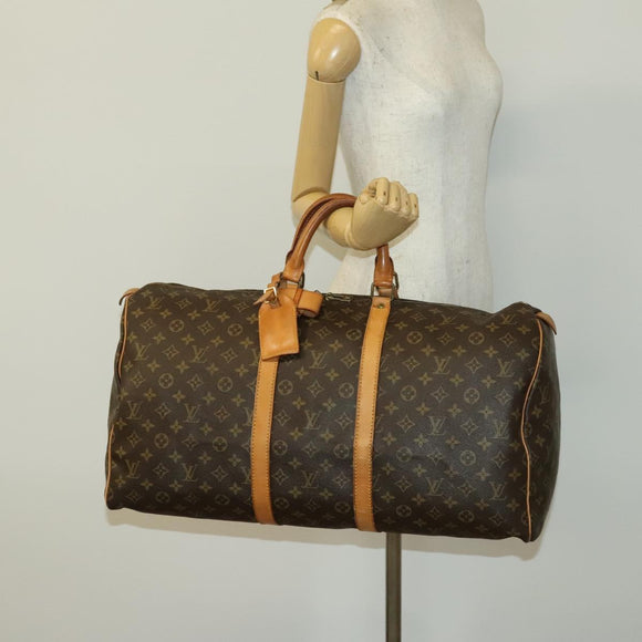 LOUIS VUITTON Monogram Keepall 55 Boston Bag M41424 LV Auth 140252