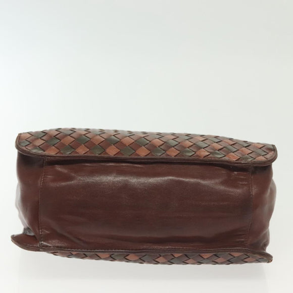 BOTTEGA VENETA INTRECCIATO Hand Bag Leather Brown Auth 140254