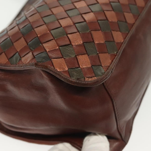 BOTTEGA VENETA INTRECCIATO Hand Bag Leather Brown Auth 140254