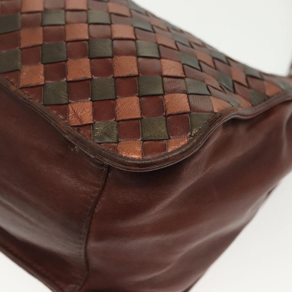 BOTTEGA VENETA INTRECCIATO Hand Bag Leather Brown Auth 140254