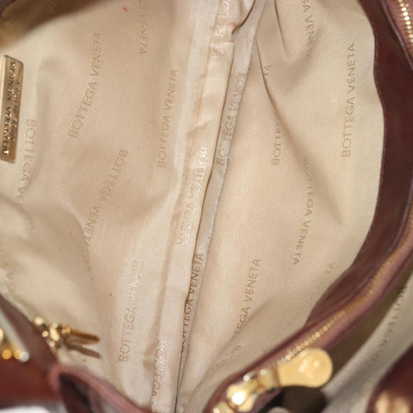 BOTTEGA VENETA INTRECCIATO Hand Bag Leather Brown Auth 140254