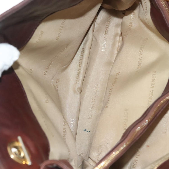 BOTTEGA VENETA INTRECCIATO Hand Bag Leather Brown Auth 140254
