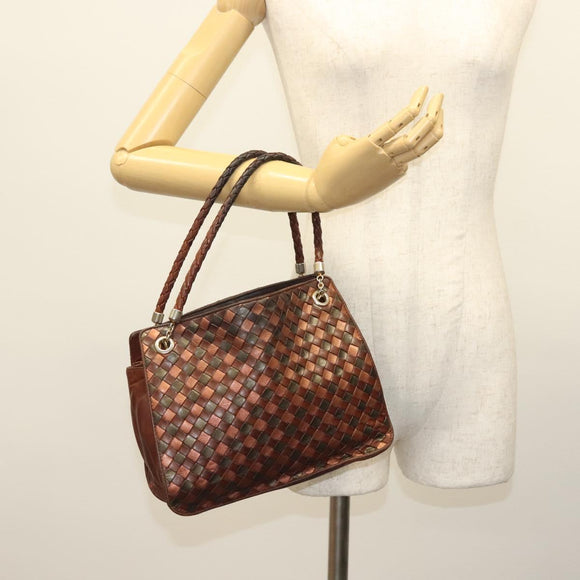 BOTTEGA VENETA INTRECCIATO Hand Bag Leather Brown Auth 140254