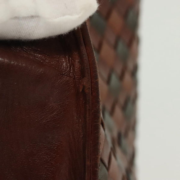 BOTTEGA VENETA INTRECCIATO Hand Bag Leather Brown Auth 140254