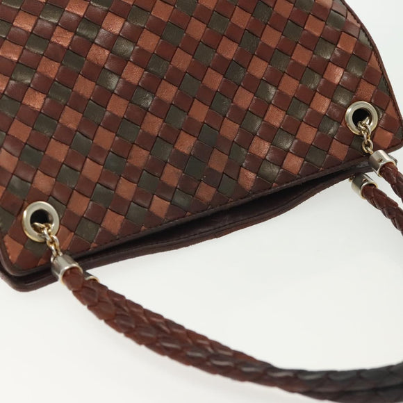 BOTTEGA VENETA INTRECCIATO Hand Bag Leather Brown Auth 140254