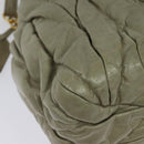 Miu Miu Matelasse Hand Bag Leather 2way Beige Gold Auth 140255-14