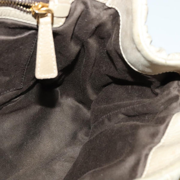 Miu Miu Matelasse Hand Bag Leather 2way Beige Gold Auth 140255