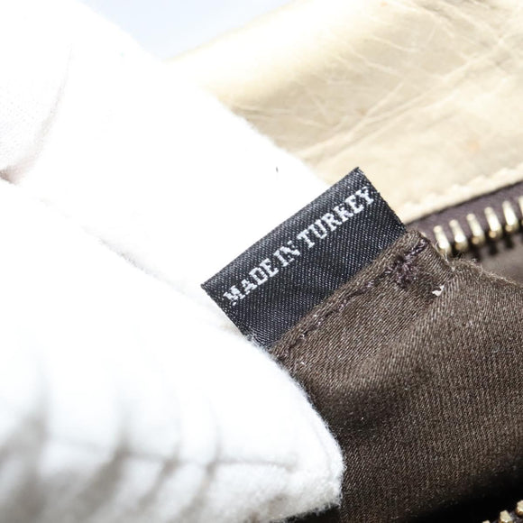 Miu Miu Matelasse Hand Bag Leather 2way Beige Gold Auth 140255