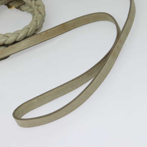 Miu Miu Matelasse Hand Bag Leather 2way Beige Gold Auth 140255