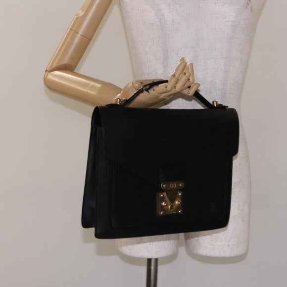 LOUIS VUITTON Epi Monceau 28 Hand Bag Black M52122 LV Auth 140261