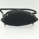 GUCCI GG Canvas Abbey Shoulder Bag Black Gold 131326 Auth 140269-10