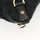 GUCCI GG Canvas Abbey Shoulder Bag Black Gold 131326 Auth 140269-11