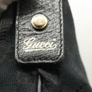 GUCCI GG Canvas Abbey Shoulder Bag Black Gold 131326 Auth 140269-15