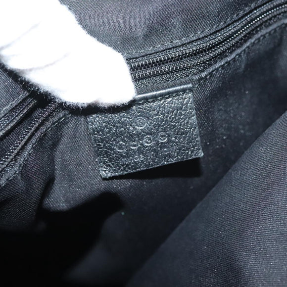 GUCCI GG Canvas Abbey Shoulder Bag Black Gold 131326 Auth 140269