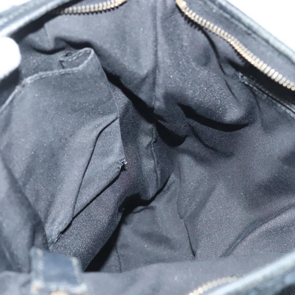 GUCCI GG Canvas Abbey Shoulder Bag Black Gold 131326 Auth 140269