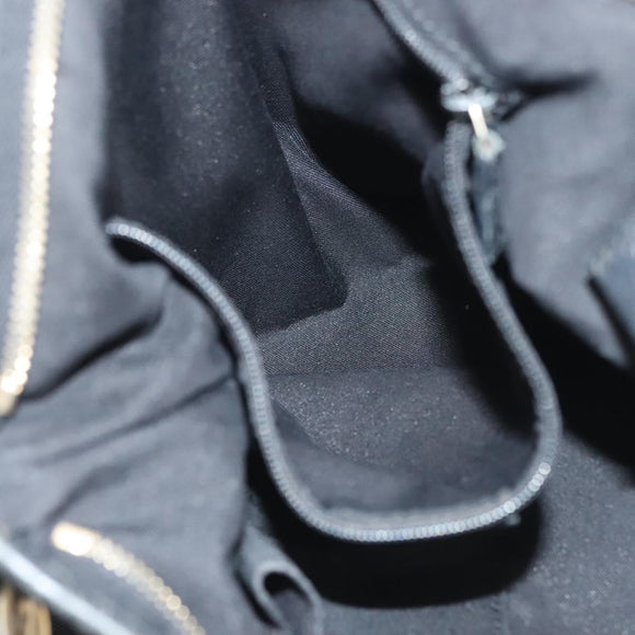 GUCCI GG Canvas Abbey Shoulder Bag Black Gold 131326 Auth 140269