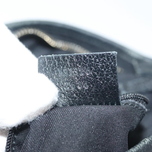 GUCCI GG Canvas Abbey Shoulder Bag Black Gold 131326 Auth 140269